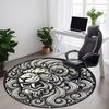 1PC Lion Head Ornament Office Round Rug, Non Slip, Soft and Durable Office Rug for Interior Decoration, Perfect for Office