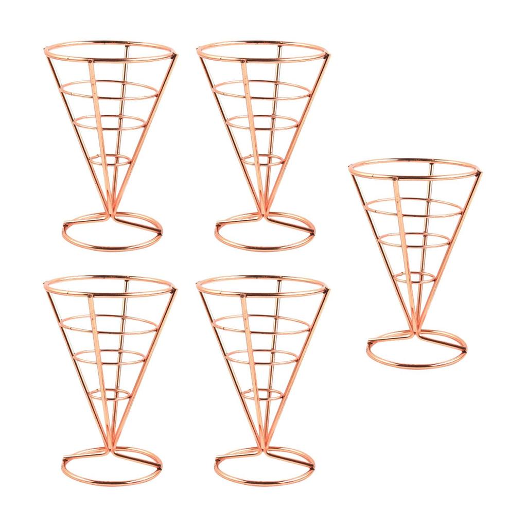 French Fries Stand Fried Chicken Display Rack, Metal Wire French Fry Holder for Restaurant, Cafe, Buffet Food Serving