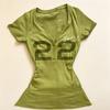 Y2K Summer Digital Letter Printed Short Sleeved T-shirt