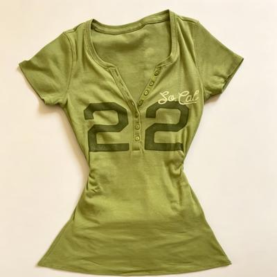 T-shirt a maniche corte con stampa digitale di lettere, estate Y2K