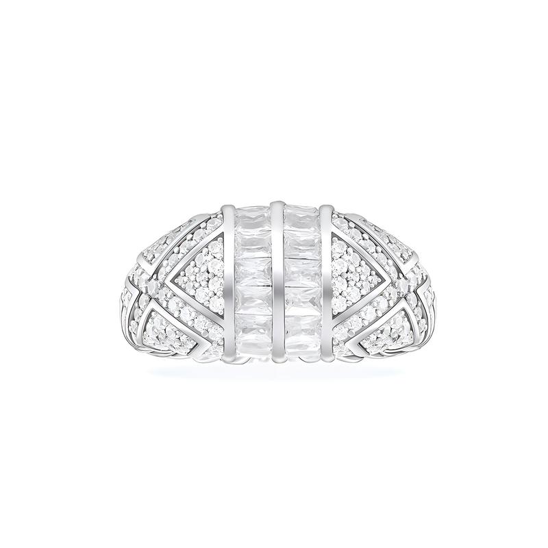 APM Monaco ring [Romantic Confession] Solid color micro-paved high-end niche design light luxury temperament 925 silver synthetic cubic A21283OX