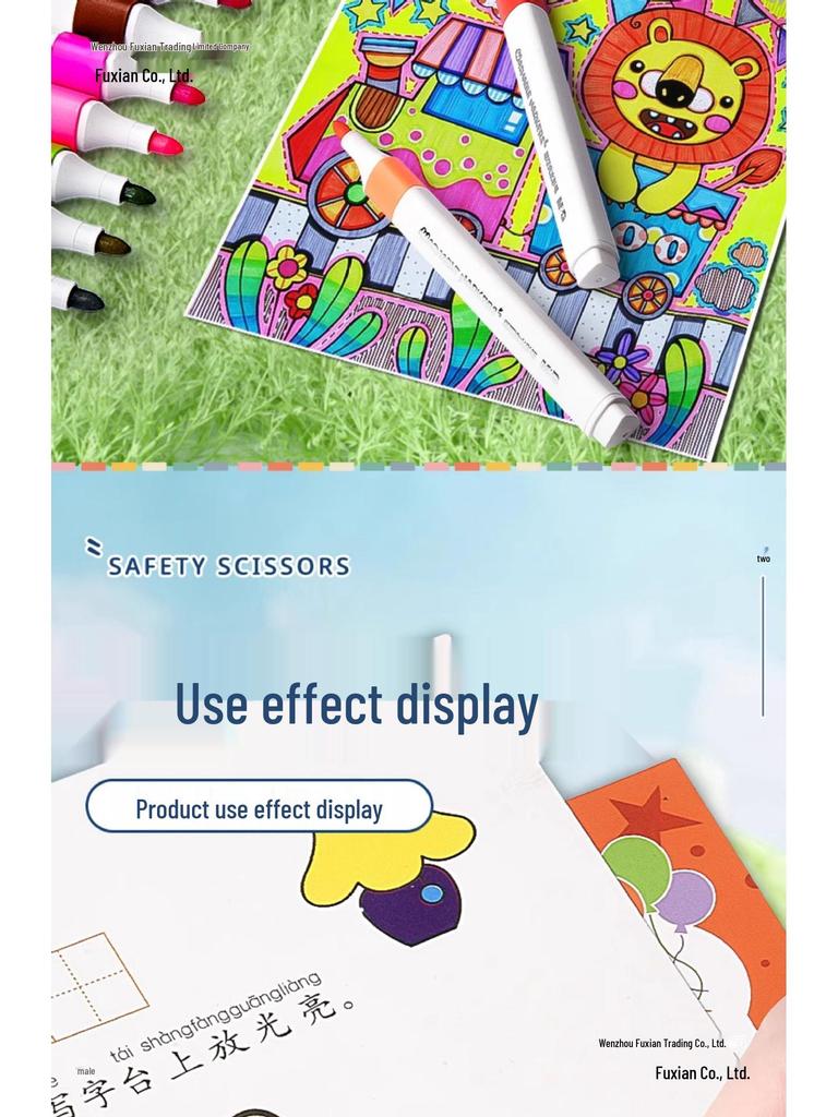 24-Color Washable Triangular Watercolor Pen Set for Kids