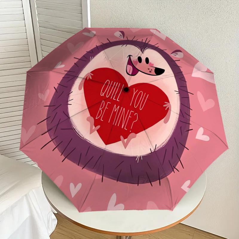 

1pc Quill You Be Mine Umbrella with Plastic Handle,Suitable for All Seasons Home Travel Outdoor UmbrellaDD590