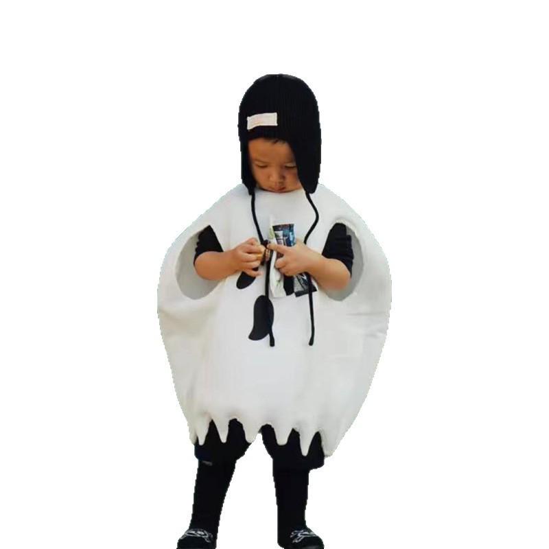 Halloween Pumpkin Ghost Costume Set for Boys with Cloak, Cape & Props
