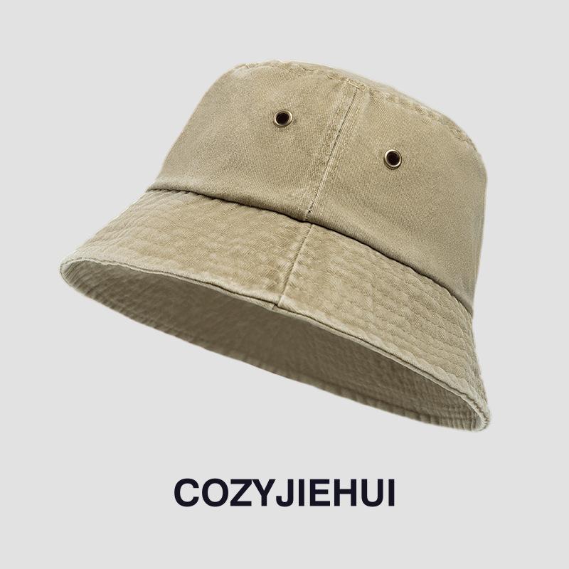 

Летняя новая японская вареная джинсовая мужская и женская универсальная солнцезащитная панама от солнца модная пара шляпа-ведро тренд хаки