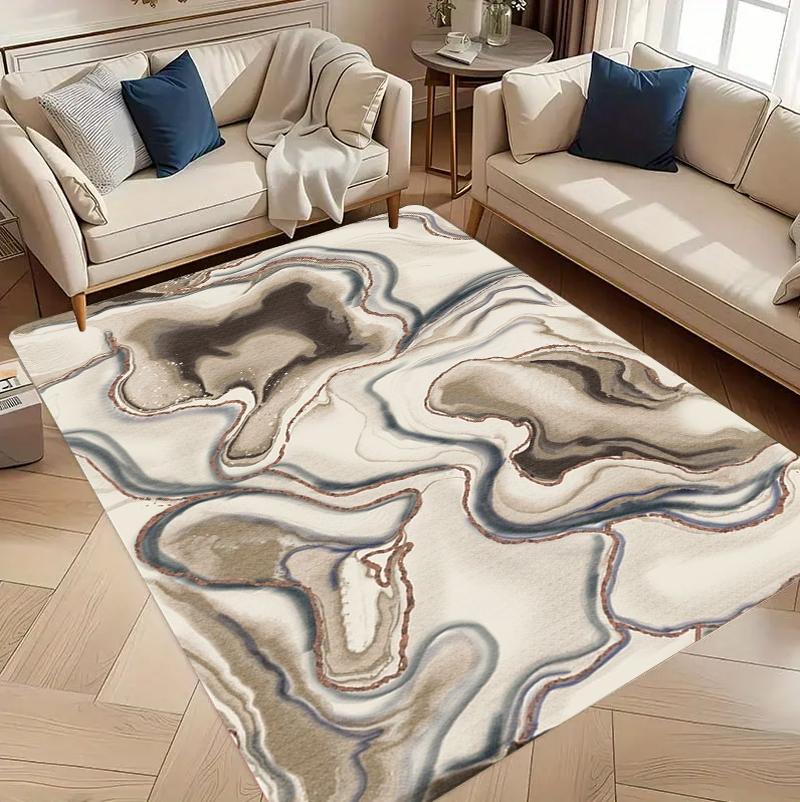 Modern Marble Abstract Area Rug Carpet for Living Room Home Decoration Soft Non-Slip Floor Mat Beige Grey Blue Luxury