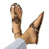 Fashion Flip Flops Summer New Casual Large Size Leopard Print Women's Flat Beach Flip Flops Sandals