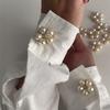 2Pcs Irregular Baroque Pearls Flower Button for Women Men Metal Geometry Safe Hijab No Hole Pins Shirt Scarf Buckle Accessories