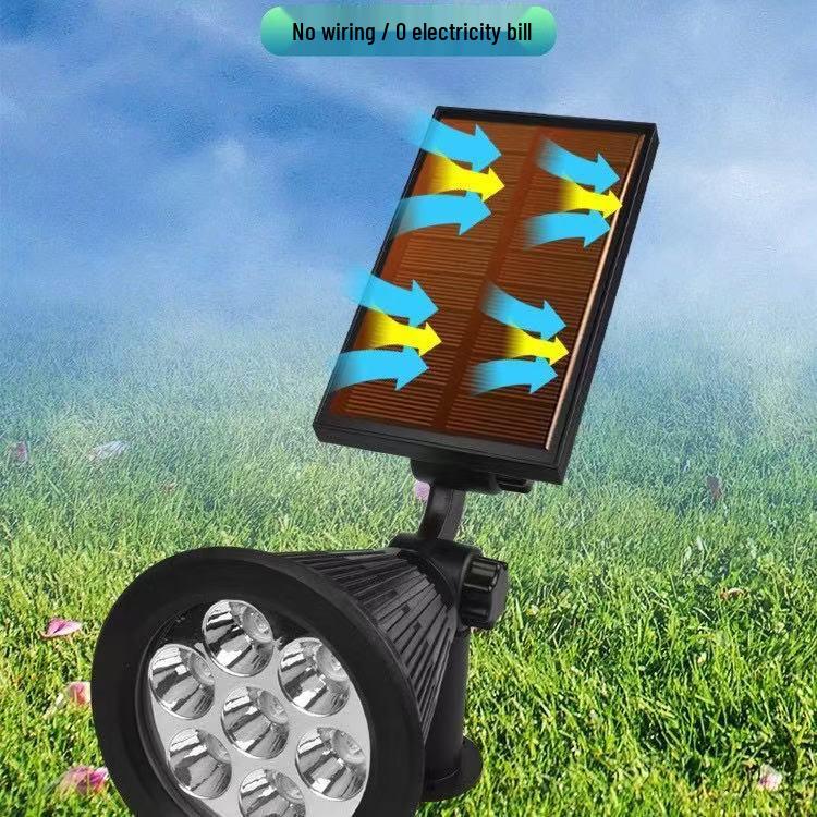 Solar 7-LED RGB Landscape Spotlight | Waterproof Garden & Lawn Atmosphere Light with Ground Stake