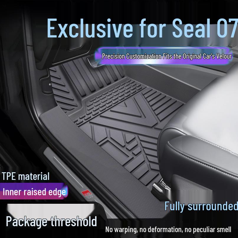 Custom TPE Waterproof Floor Mats & Door Sill Protection for BYD Seal 07 DMi Single-layer Upgraded Threshold TPE Mats