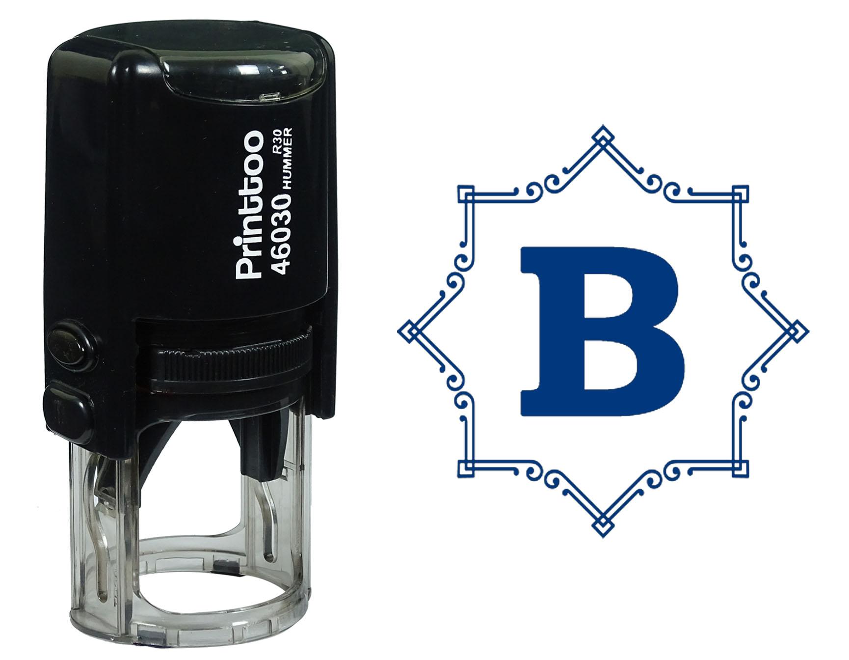 

Printtoo Octagon Celtic Swirl Frame Alphabet B Monogram Self Inking Rubber Stamp Office 30 mm Diameter (Approx) синій