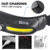 COB Headlamp 5 Modes Camping Wide Range Lamp Working Head Torch, Lightweight Portable Headlight Outdoor USB Rechargeable