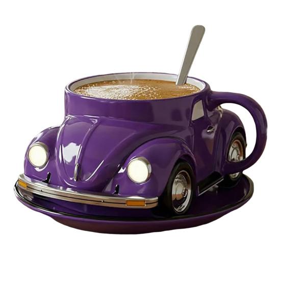 Beetle Shaped Coffee Mug Handmade Resin Beetle Tea Cup Home Office Decor Coffee Mug Gift for Car Fans Beetle Lovers