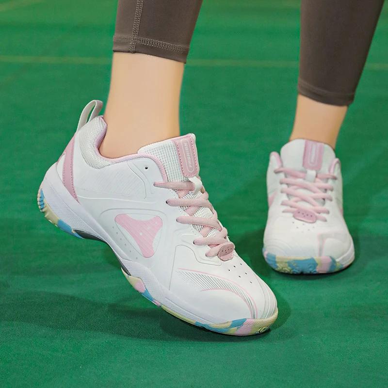 Men's Women's Professional Tennis Shoes Breathable Non Slip Cushioned Comfortable Luxurious and Lace Up Badminton Training Shoes