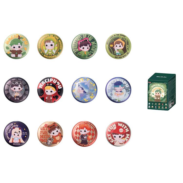New POP MART Forest Adventure Collection Tinplate Badge Blind Box Products Single Mystery Box/Full Box 12 Pcs PPMT-2405-3000