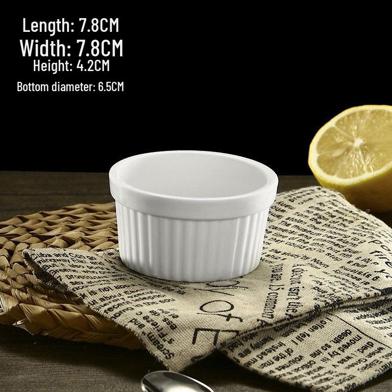 Pure White Ceramic Ramekin for Pudding, Baking, Desserts, and Ice Cream