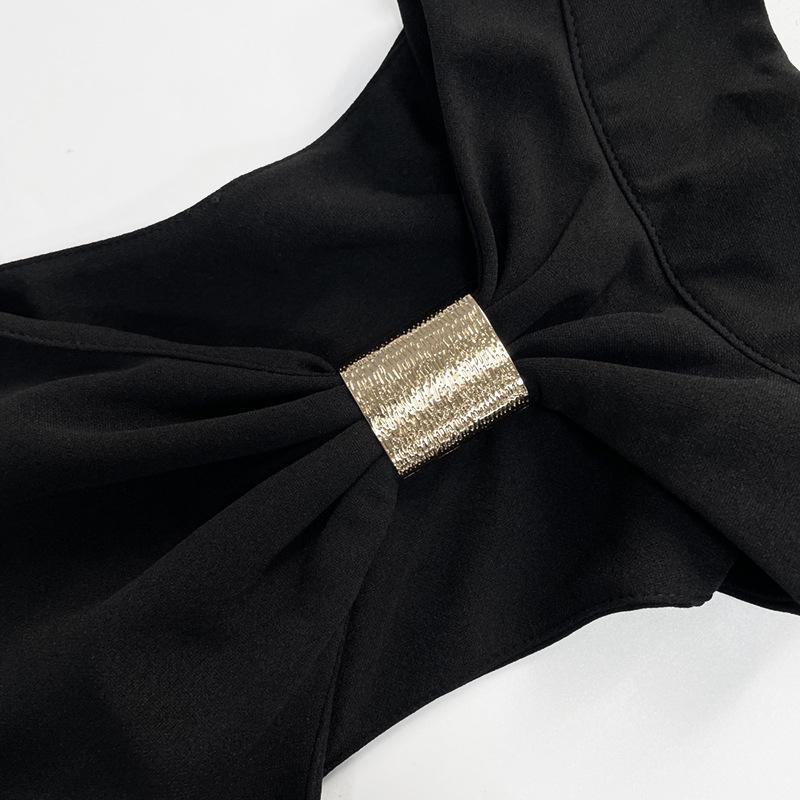 2025 Frühling/Sommer Damen Einfarbig Ärmellos Hoher Kragen Slim Fit Bodycon Abendkleid