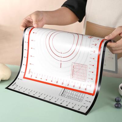 Silicone Food Grade Kneading Mat Kitchen Household and Mat Fondant with Graduated Dough Baking Tool