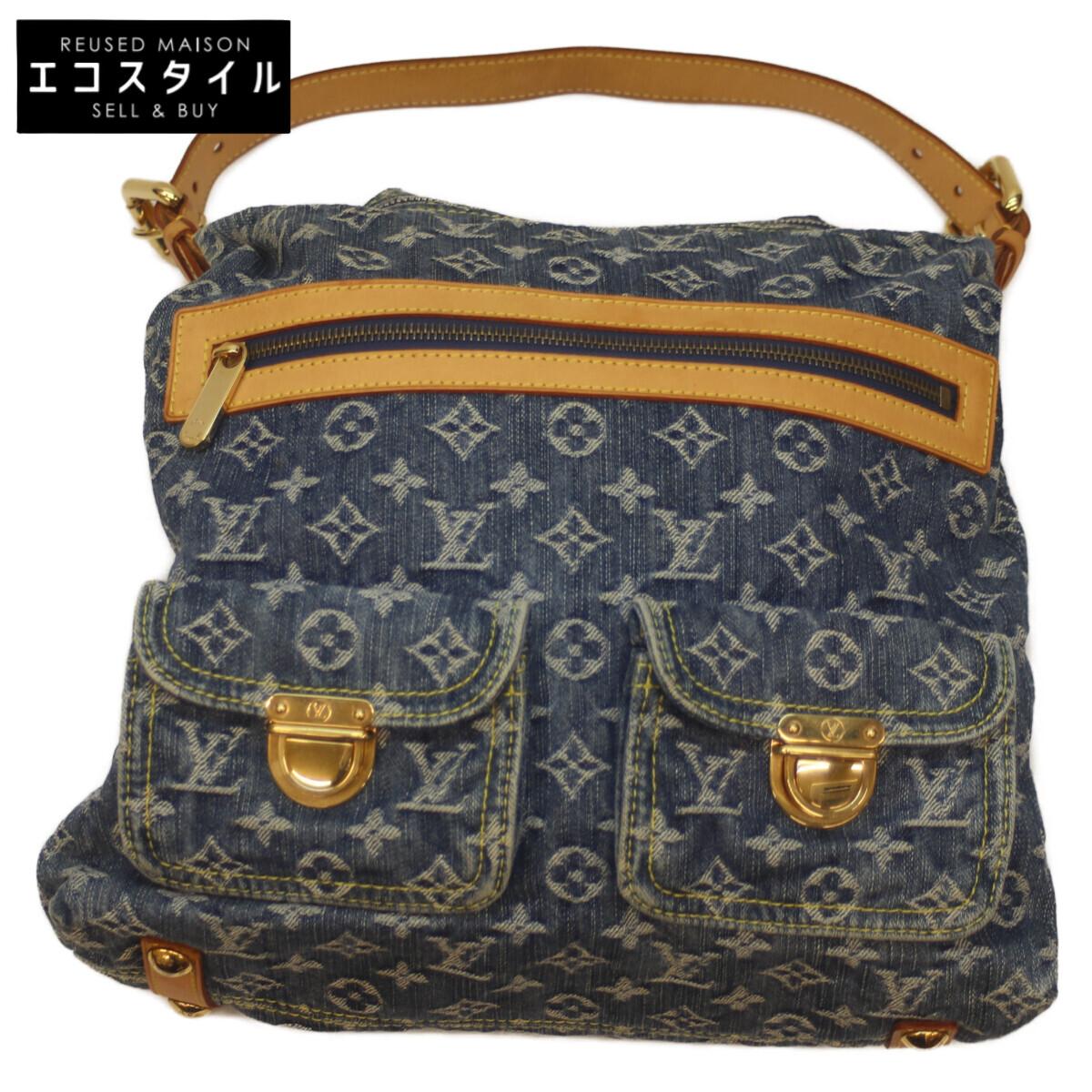 

LOUIS VUITTON 2005 M95048 Monogram Denim Baggy GM Handbag blueUsed