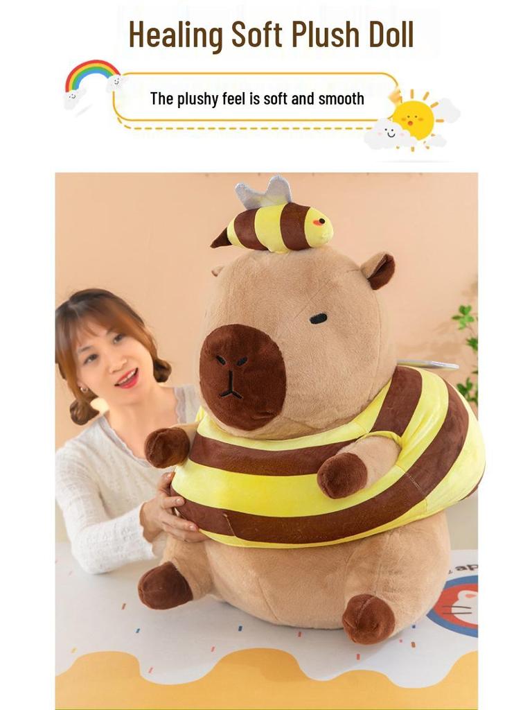 Cute & Funny Capybara Plush Toy with Removable Clothes