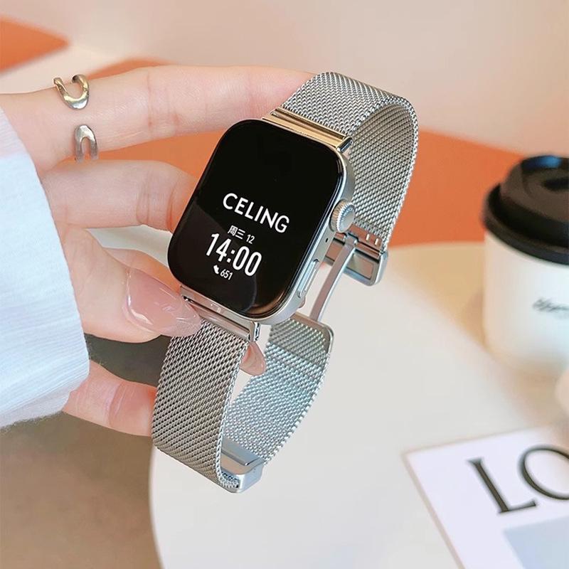 

Huawei Fit4 Міланський магнітний ремінець з нержавіючої сталі Заміна для Fit3/Fit4 Pro. Huawei Fit4/4pro срібний