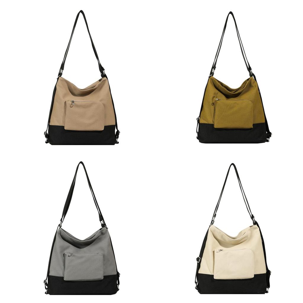 Borsa a Tote in Tela da Donna Stile Cittadino Casual Con Tasche con Zip Per l'Uso Quotidiano