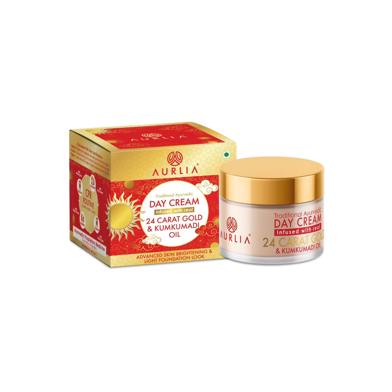 AURLIA 24K gold ayurvedic day cream enriched with kumkumadi oil