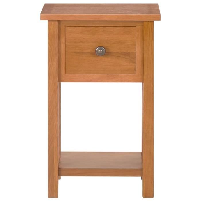 VidaXL Table à revues avec tiroir 35x27x55 cm Bois de chêne solide