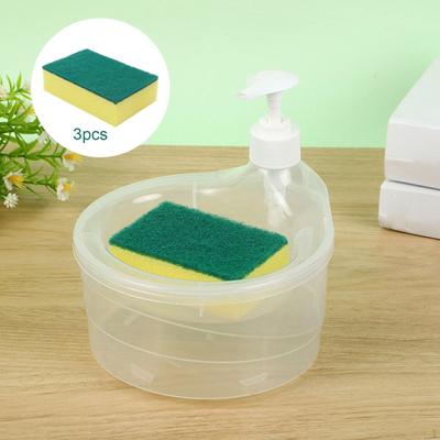 Spülmittelspender und Schwammhalter, 2-in-1-Gadgets, Geschirrspülbehälter, vielseitig einsetzbar, kompakt