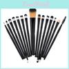 15pcs Kit Professional Makeup Toiletry Wool Makeup Brushes Gold Eyelash Eyeshadow Blending Tools