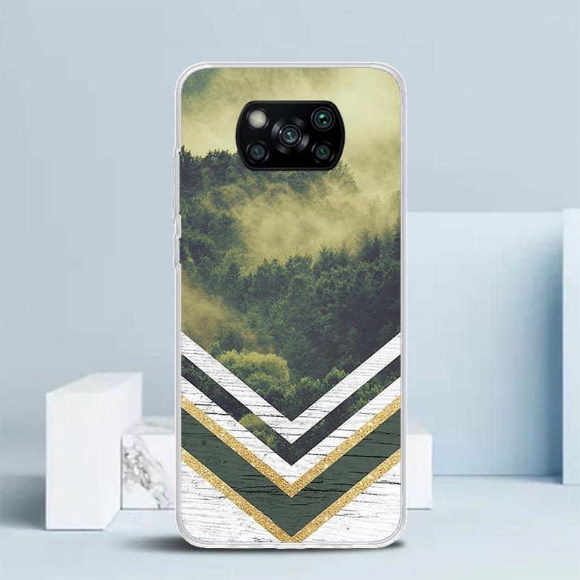 Forest Geometry Wood Nature Phone Case For Xiaomi Poco F7 Ultra X5 X6 X7 Pro M7 Redmi 15C 15 13C 13 12C 12 10C 10 10A 9 9C 9A 9T