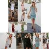 Elegant Womens Asymmetric Bodycon Short Sleeve Holiday Summer Party Mini Dress