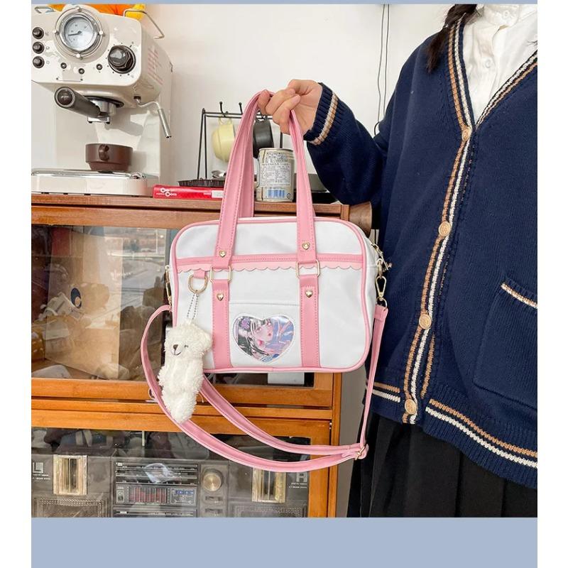 Nová japonská JK přenosná uniformní taška přes rameno PU taška Love Pain Simple Campus Girls Soft Cute Messenger Bag Itabag IB065