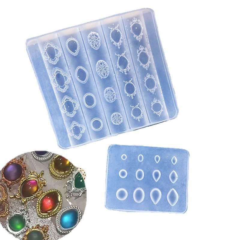 1PC Nail Mold Silicone Nail Tools Cartoon Bow Rabbit Frame Gemstone Nail Charms Molds Nail Art Accessories Nail Supplies
