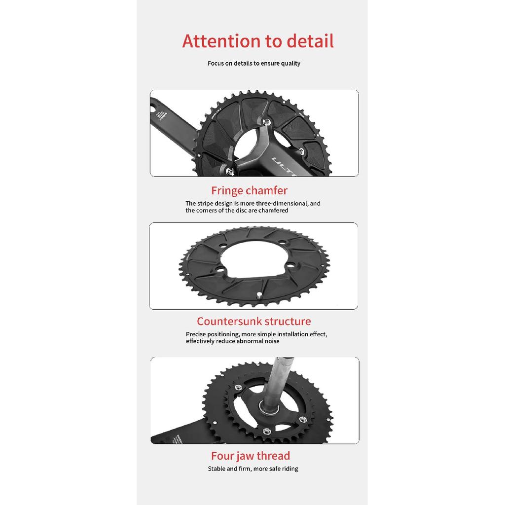 RIRO 110BCD Chainwheel for R7100 R8100 R9200 11S 12S Road Bike Chainring 50-34T 52-36T 53-39T 54-40T 110 BCD Chainring