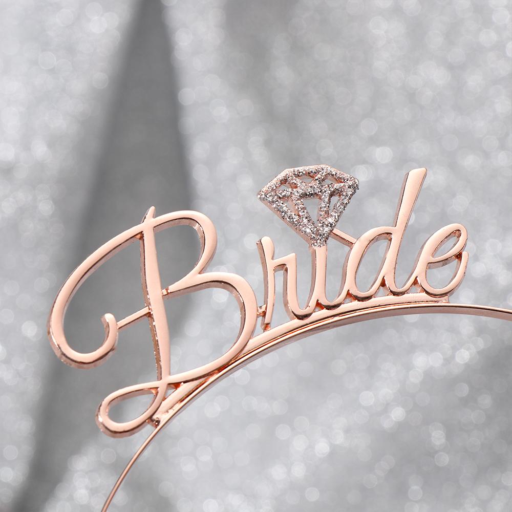 Wedding Hair Accessories Gold Bride Bridesmaid Bridal Shower Hen Party Tiara Crown Bachelorette Party Favor Wedding Supplies