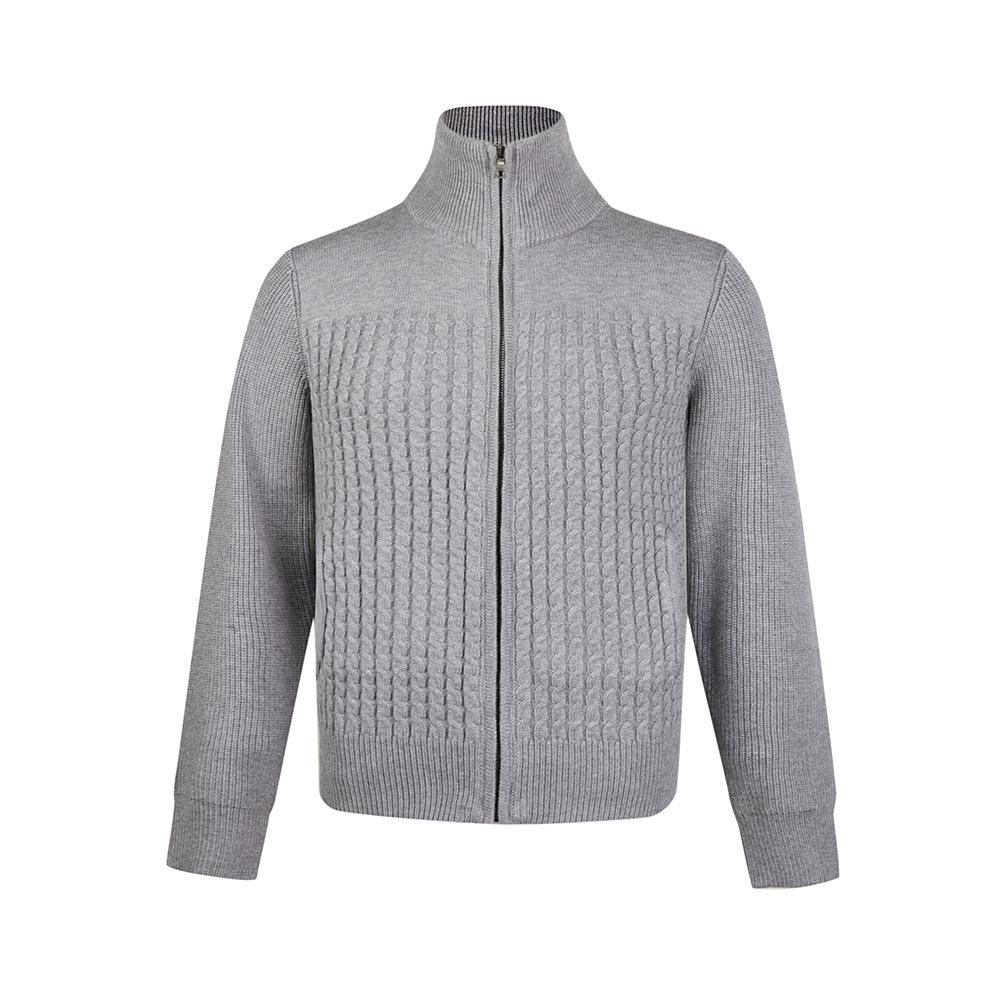 

EME 25 High-Neck Cable Knit Zipper Retro Knitwear - Autumn/Winter Collection. XXL хізер сірий колір