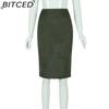 BITCED Women's Fashion Casual Solid Color Print Summer Spring Skirt