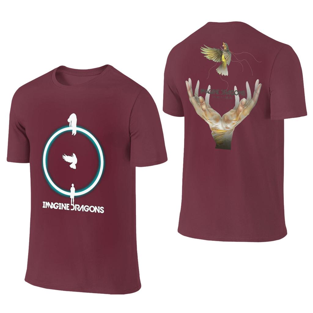 Imagine Dragons Band T-Shirt Man Loom Tour Streetwear Cotton T-Shirts Summer O Neck Novelty Tee Shirt Custom Logo Big Size Tops