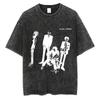 Japanese Anime Nana Osaki Print Vintage Washed Tshirt Harajuku Streetwear Graphic T-Shirt Summer Short Sleeve Cotton Tshirt