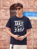 Unisexs Casual Tshirt Comfortable Trendy Take It Easy Graphic Tshirt Motivational Brushstroke Tee Minimalist Streetwear Shirt