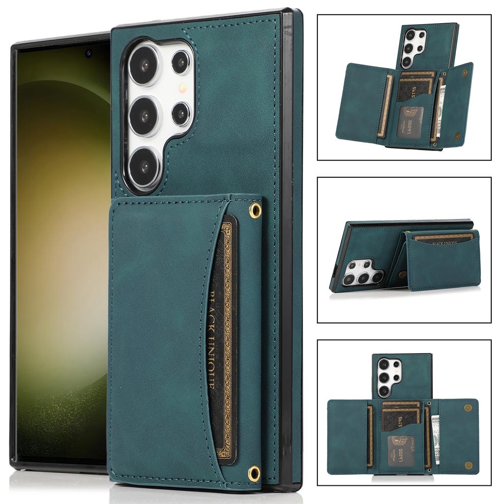 Business Magnetic Three Fold Solt Wallet Flip Leather Case For Samsung S26 Ultra S25 Plus S24 A26 A16 A17 A07 Kickstand Cover