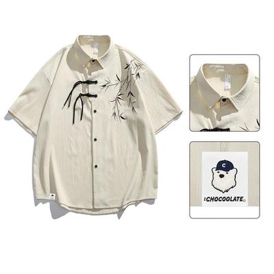 Men's New Chinese Style Embroidered Loose Casual Shirt
