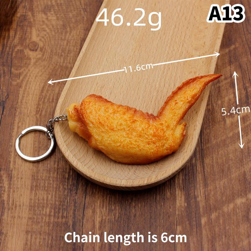 

Забавный брелок с куриными ножками и куриными крылышками, креативный мини-кулон с имитацией еды и кольцом для ключей, аксессуары для сумки, кошелька