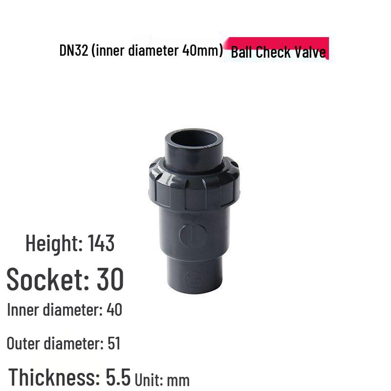 25mm PVC Rückschlagventil Rückflussverhinderer Wasserablaufrohranschluss (Modell: 325075)