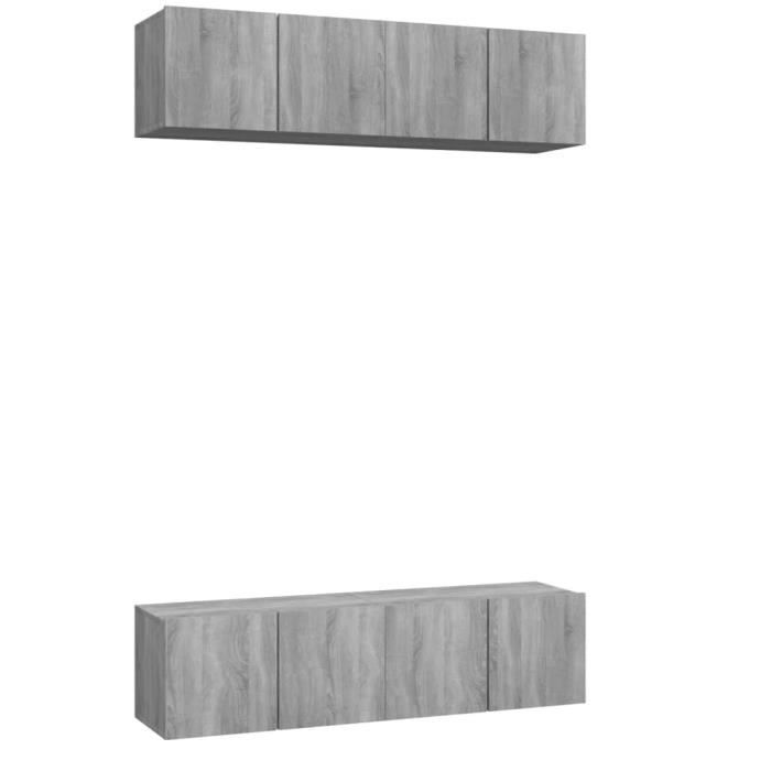 VidaXL Meubles TV muraux 4pcs Sonoma gris 60x30x30cm Bois d'ingénierie 3120204