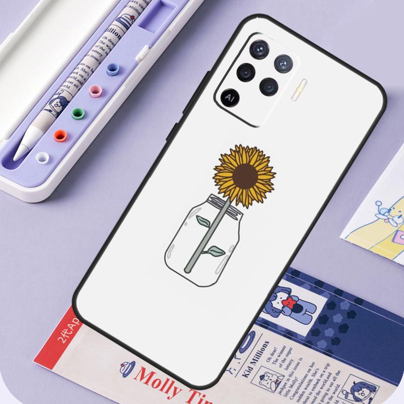 Summer Daisy Sunflower Floral For Oppo A40 A60 A80 A94 A74 A54 A15 A18 A38 A58 A78 A98 A16 A76 A96 A57 A17 A77 A5 Pro Case