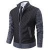 Autumn and Winter Men's Stand-up Collar Thickened Warm Fleece Cardigan Sweater Men's Loose Large Size Zipper Knitted Sweater Jacket