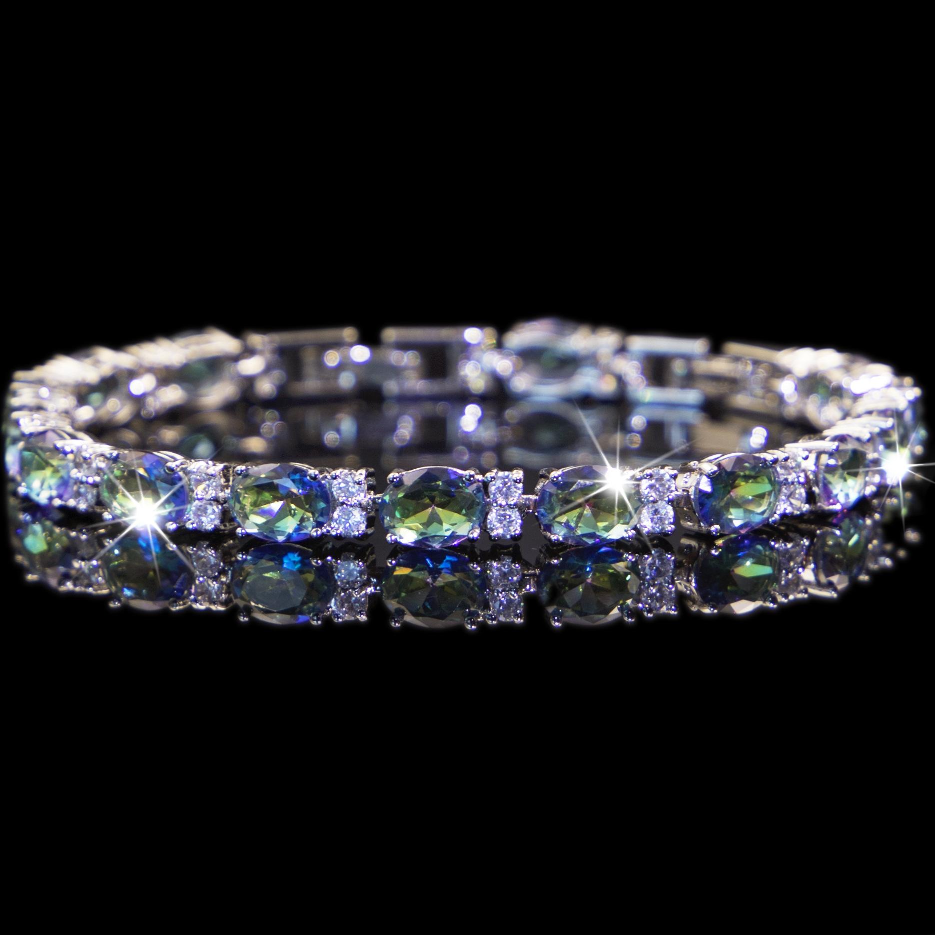 Mysteriöses Buntes Kristallarmband Zirkonarmband Europäisches und Amerikanisches Diamant-Set Hohe Qualität Damen Vielseitig Handgefertigt gray