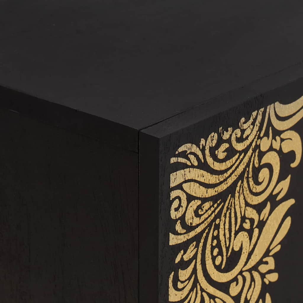 TV Cabinet with Shelf Black 105 x 33 x 46 cm Solid Mango Wood